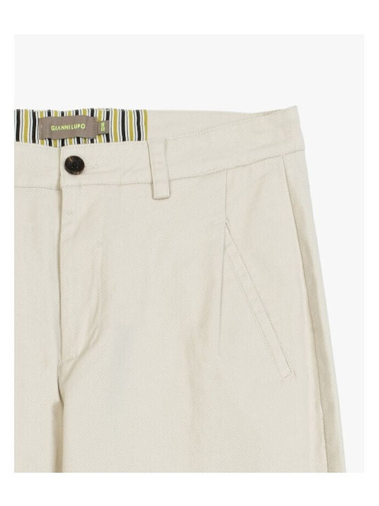 Trousers Elastic in Tapered Line Beige