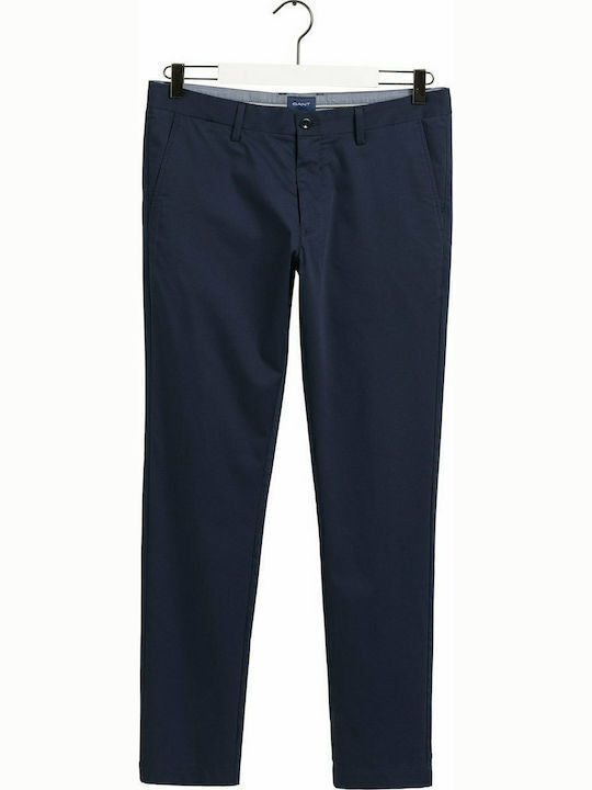 Hallden Παντελόνι Chino Ελαστικό σε Slim Εφαρμογή Μπλε