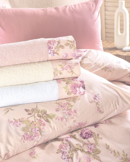 Rythmos Set Double Coverlets Cotton Pink 220x240cm 3 Pieces