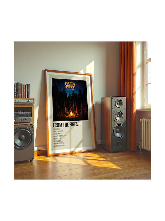 Music Poster Von Fires Greta Van Fleet Ms639 21cm X 30cm Weißes Rahmen Pvc