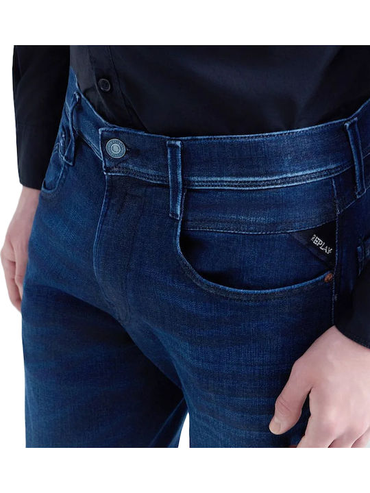 Anbass Slim Fit Men's Jeans Pants Elastic Slim Fit Blue