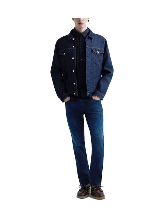 Anbass Slim Fit Men's Jeans Pants Elastic Slim Fit Blue