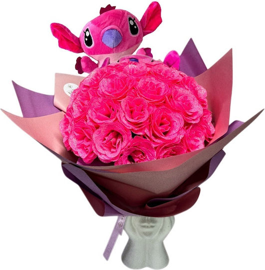 Buchet Premium Stitch 35 Trandafiri Decorativi Cu Efect Sclipici Roz Buchet Premium Stitch 35 Trandafiri Decorativi Cu Efect Sclipici Roz