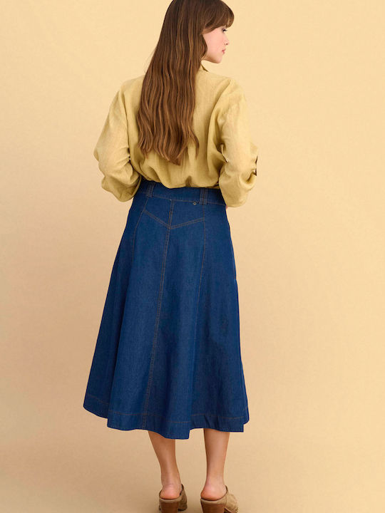 Midi Damenrock Blau