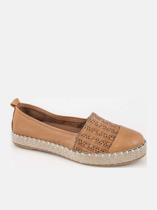 Espadrile Dama Din Piele În Culoare Argintie