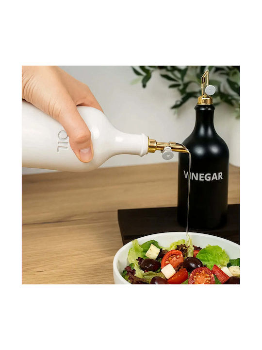 Phos & Gaia Porcelain Oil And Vinegar Dispenser Set With Flow