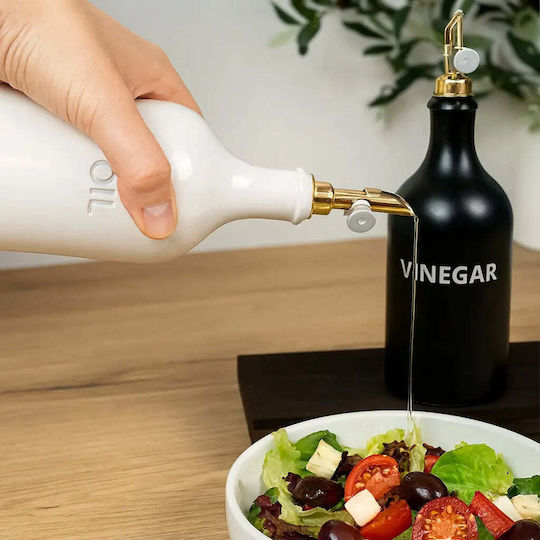 Phos & Gaia Porcelain Oil And Vinegar Dispenser Set With Flow