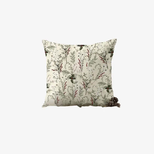 Față De Pernă Mistletoe 50x50 Bumbac Crăciun Ramuri Pghd0130
