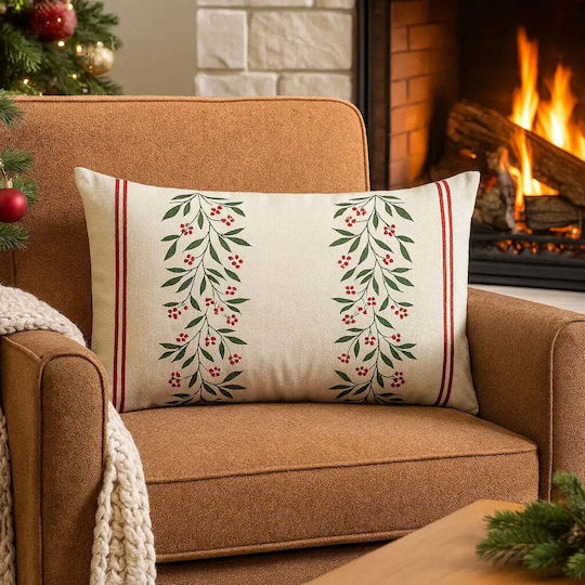 Mistletoe Pillow Case 50x30 Cotton Festive Branches Pghd0138