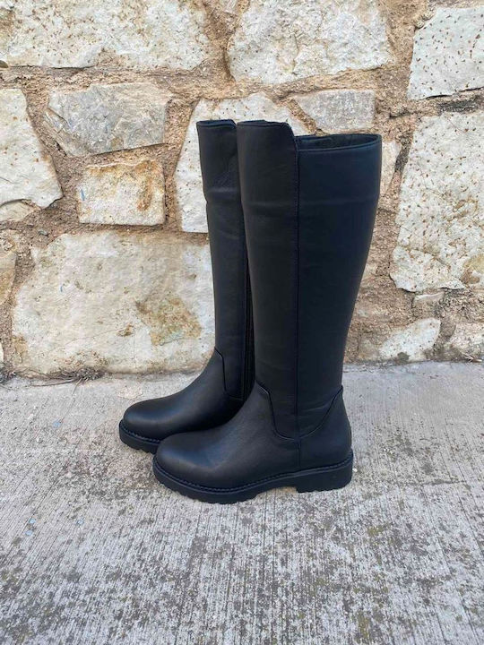 Δερμάτινες Γυναικείες Μπότες Μαύρες
