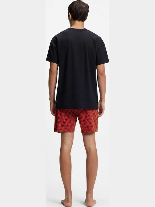 Hugo Sommer Herrenpyjama Baumwollene Hose Open Rote
