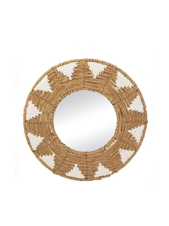 Oglindă de Perete cu Ramă Albă Diametru 40cm