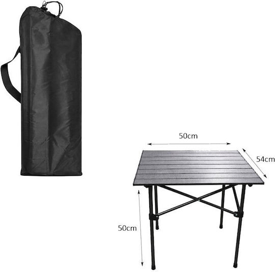 Metallic Camping Table Folding 50x54x50cm
