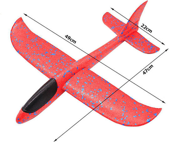 Flying Red Styrofoam Airplane 49x47 Cm Aria Trade