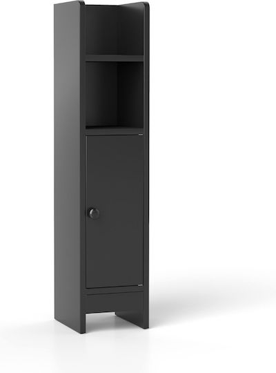 Costway Floor Bathroom Shelf Wooden 20x18x80cm Black