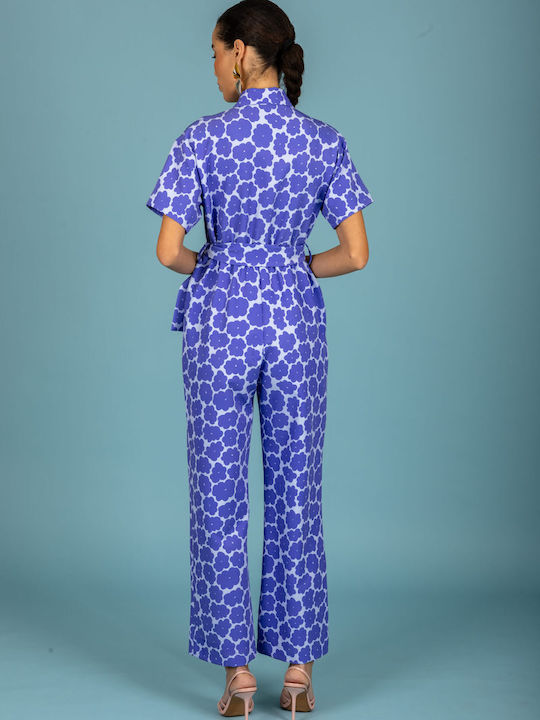 Women's Short Sleeve One-piece Jumpsuit Purple