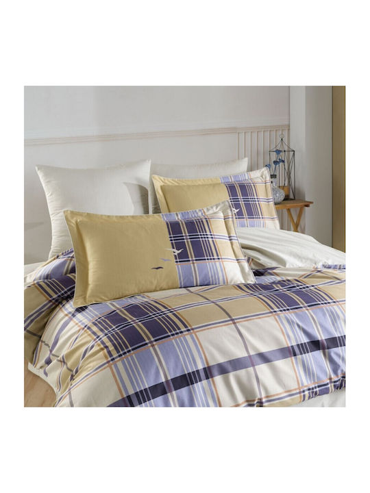 Hobby Home Set Huse Pentru Pilote Bumbac 200x220cm Dublu Cu 2 Fețe De Pernă & 1 Cearceaf Bej