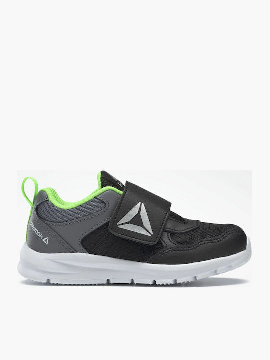 Almotio 4.0 Kids Sports Shoes Running with Hoop & Loop Closure Black