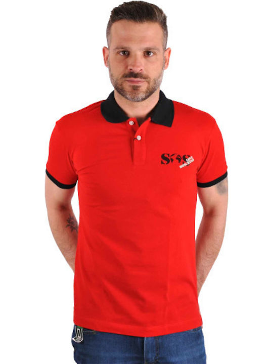 Men's Short Sleeve Polo Blouse Red