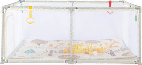 Πάρκο με Στρώμα Μπεζ 180x150cm