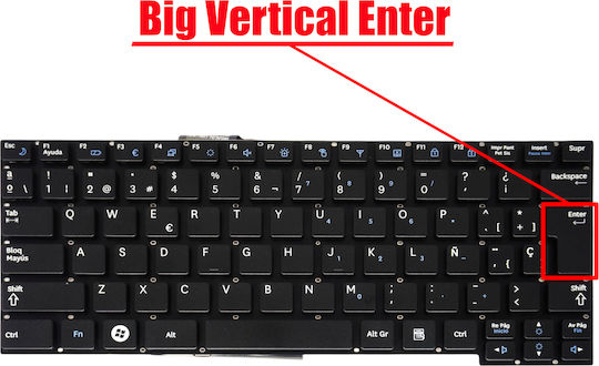 Spanish Laptop Keyboard For Samsung Np-nf210 N210 Nf210 Nf310 X123 X125 X128 9z.n4psn.001 9z.n4psn.b01 Ba59-02864h Es No Frame Black Κωδ.41081esnofr