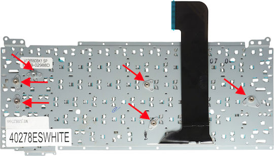 Spanish Laptop Keyboard Samsung Nc110 Np-nc110 Np-n110 Nc108 Nc210 Hv126569ak Ba59-02985a Ba59-02987 Ba75-03320a Ba75-02919a Es No Frame White Code 40278eswhite