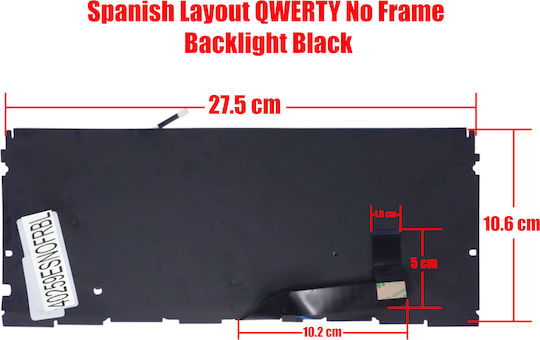 Spanish Laptop Keyboard Apple Macbook Pro 15 Retina A1398 Mid 2012 2015 Mc975 Mc976 Md831 Me664 Me665 Me293 Me294 Es No Frame Backlit Black Cod.40259esnofrbl