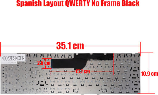 Spanish Laptop Keyboard For Samsung 300e5a Np300e5a 305e5a 305e7a Np300v5a Np305e5a Np-300e5a 9z.n5qsn.101 Ba59-03075a Ba75-03845a Es Without Frame Black Code 40062esnofr