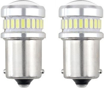 AMiO Lămpi Auto P21W / R10W / R5W / BA15S Canbus LED 6000K Alb Rece 12-24V / 12V / 24V 2 Bucăți