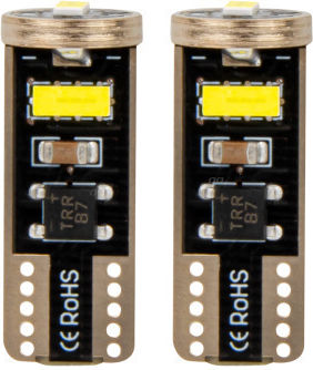 AMiO Lămpi Auto W5W / T10 Canbus LED 6000K Alb Rece 12-24V / 12V 2 bucăți