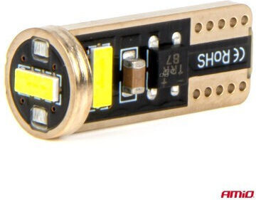 AMiO Lămpi Auto W5W / T10 Canbus LED 6000K Alb Rece 12-24V / 12V 2 bucăți