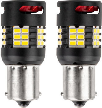 AMiO Lămpi Auto P21W / R10W / R5W / BA15S Canbus LED 6000K Alb Rece 12-24V / 12V / 24V 2 Bucăți