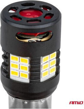 AMiO Lămpi Auto P21W / R10W / R5W / BA15S Canbus LED 6000K Alb Rece 12-24V / 12V / 24V 2 Bucăți