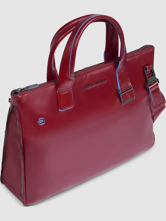 Piquadro Briefcase Laptop 14" Blue Square Red