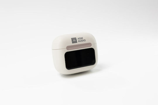 AGM Buds 9 Bluetooth Handsfree Ακουστικά με Αντοχή στον Ιδρώτα και Θήκη Φόρτισης Μπεζ