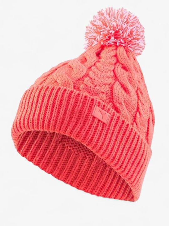 Unisex Pom Pom Beanie Strickmütze in Rosa Farbe