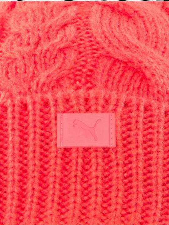 Unisex Pom Pom Beanie Strickmütze in Rosa Farbe