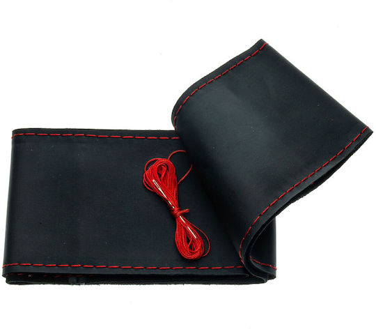 Einparts Car Steering Wheel Cover Leather Red with Red Seam