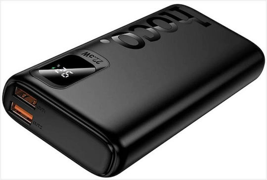 Hoco J158 Pro Power Bank 10000mAh 22.5W με 2 Θύρες USB-A και Θύρα USB-C Μαύρο