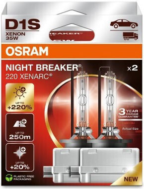 Osram Lămpi Auto D1S Xenon 4500K Albe 85V 35W 2 Buc