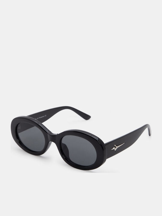 Luigi Unisex Sunglasses with Black Frame and Black Lens 4856401