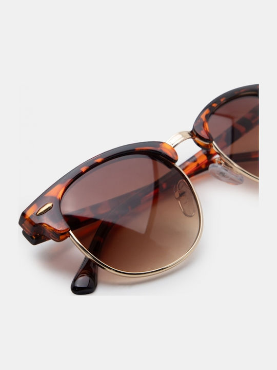 Luigi Unisex Sunglasses with Brown Metallic Frame and Brown Lenses 4856213