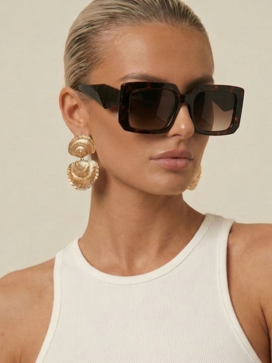 Luigi Unisex Ochelari De Soare Cu Culoare Maro Cadru Și Culoare Neagră Lentilă 4856313