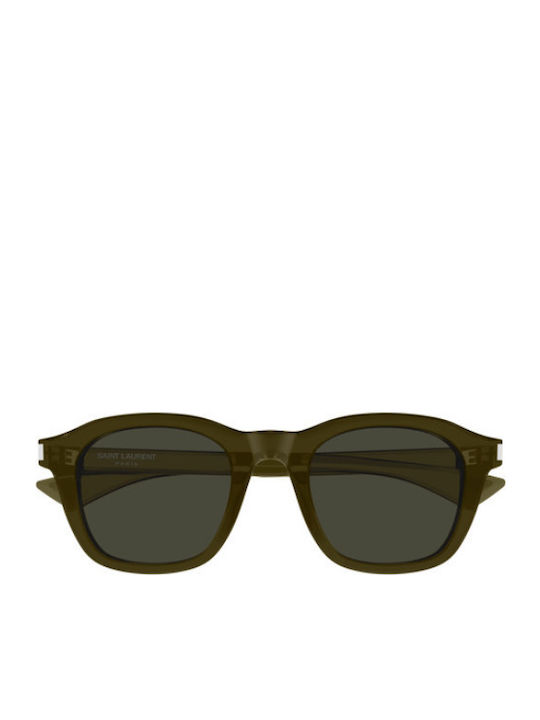 Ysl Unisex Sunglasses with Brown Horn-Rimmed Frame and Brown Lenses SL 880 004