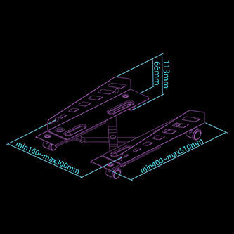 Ultradesk Boden Computer-Turm mit Rollen