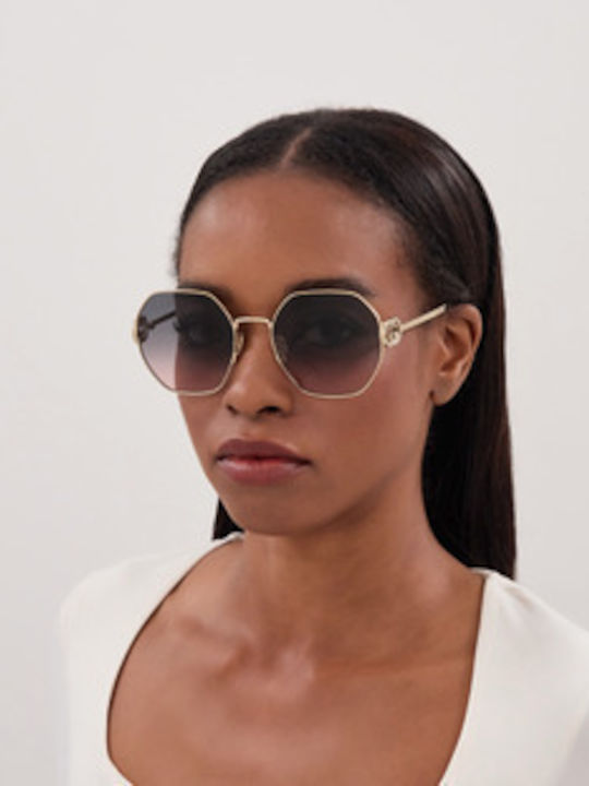 Gucci Unisex Ochelari de Soare cu Ramă Aurie și Lentilă Aurie GG2046S 002