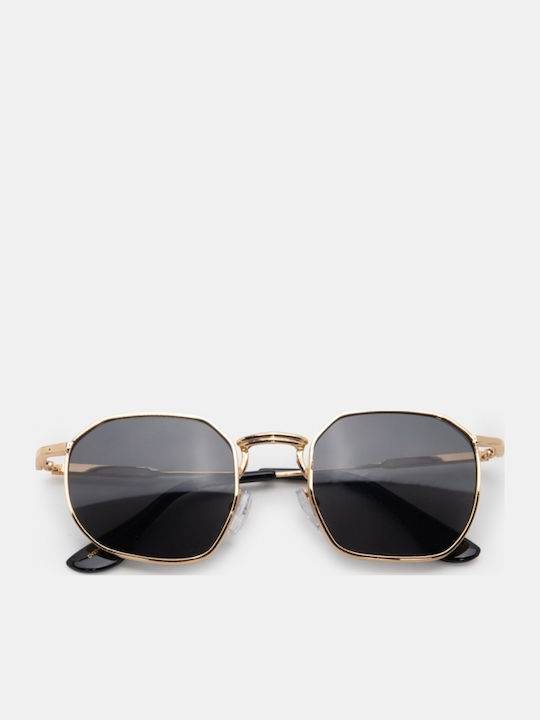 Luigi Black Sunglasses With Metallic Frame