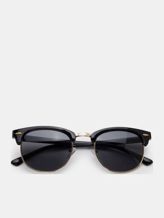 Luigi Ochelari De Soare Unisex Cu Ramă Metalică Neagră Și Lentile Negre 4856201