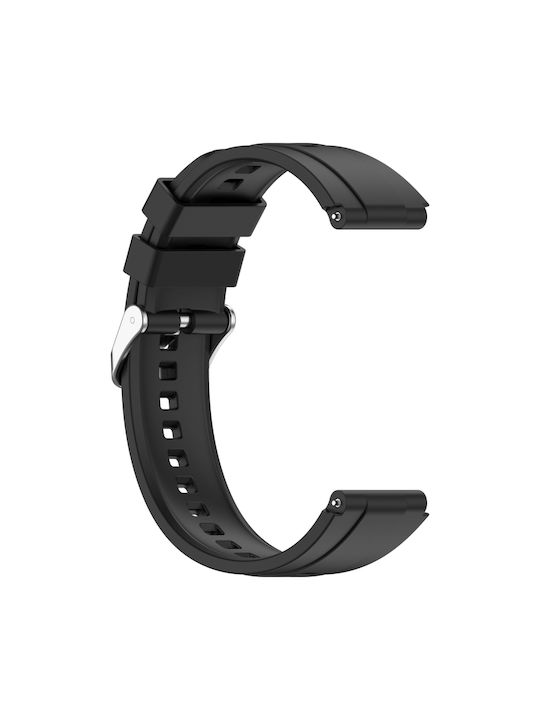 Huawei Watch Gt4 41mm Official Steps Style Silver Buckle Silicone Watch Band Black