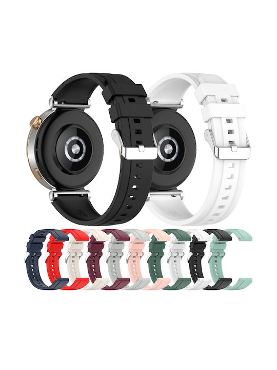 Huawei Watch Gt4 41mm Official Steps Style Silver Buckle Silicone Watch Band Red